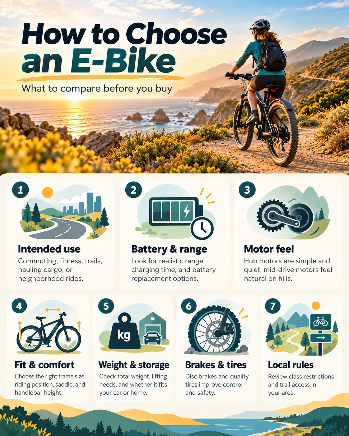 E-bike selection guide infographic